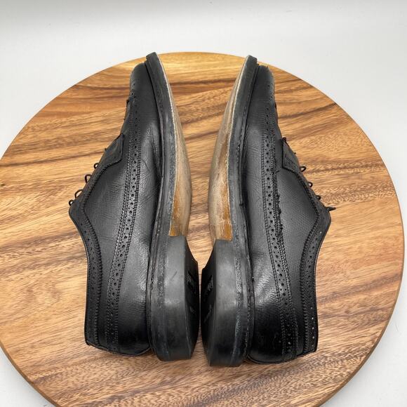 VTG Stafford Imperial Oxfords Mens 9 D Black Leather Wingtip Formal Dress Shoes main image 4